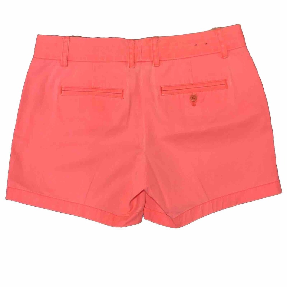 J‎ Crew Women's Size 6 Chino 100% Cotton Golf Shorts Coral With Green Waistband - Picture 3 of 9